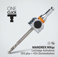 MANDREX MXqs Lochsäge Aufnahme SDS plus + HSS-Zentrierbohrer
