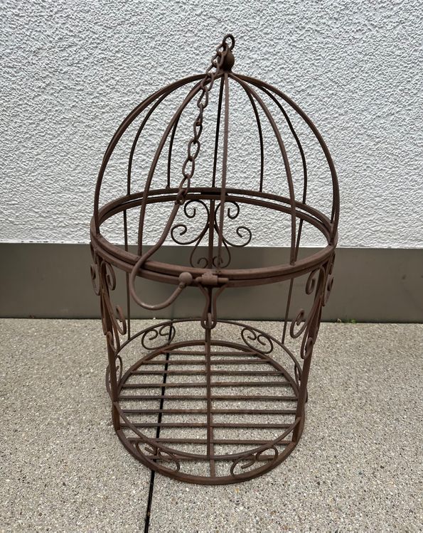 Vogelkäfig-Hängedeko Aus Metall – 18x13 Cm, Kreatives Ornament Für Garten, Schlafzimmer & Wohnraum