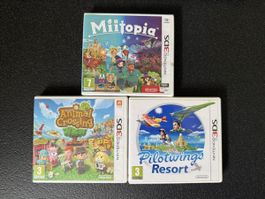 Nintendo 3DS - 3x (Miitopia- Piliteings - Animal Crossing)