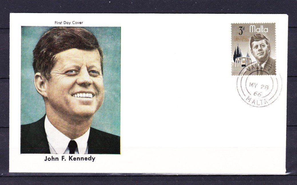 Tous les timbres: Timbre JFK - Malte - sur enveloppe - Obl. - 1966 – D'occasion à Blonay par Leglaude_01