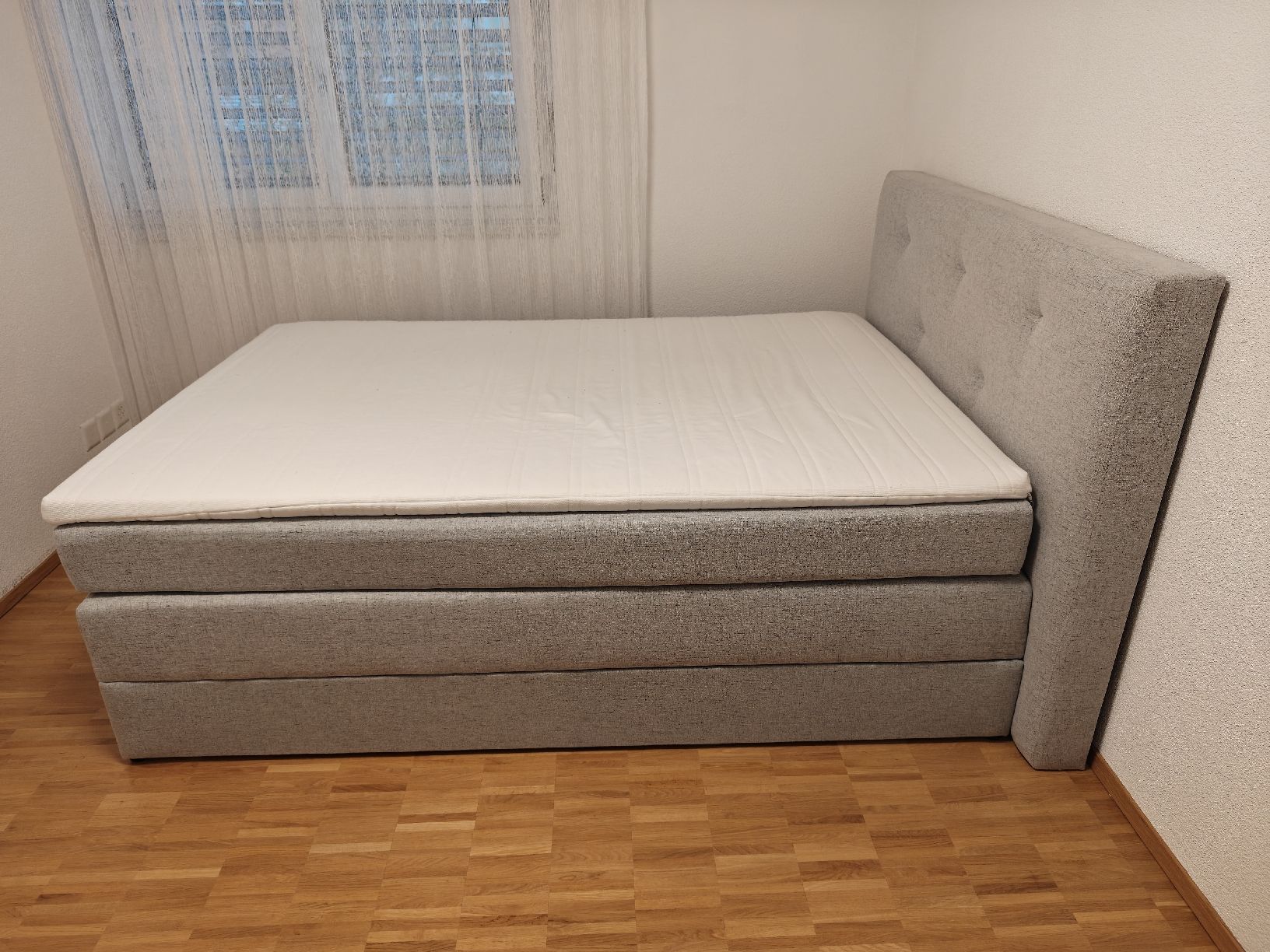 Letti: Boxspringbett, Grau (140 x 200 cm) – Usato da St. Gallen venduto da jas_pv2c 1