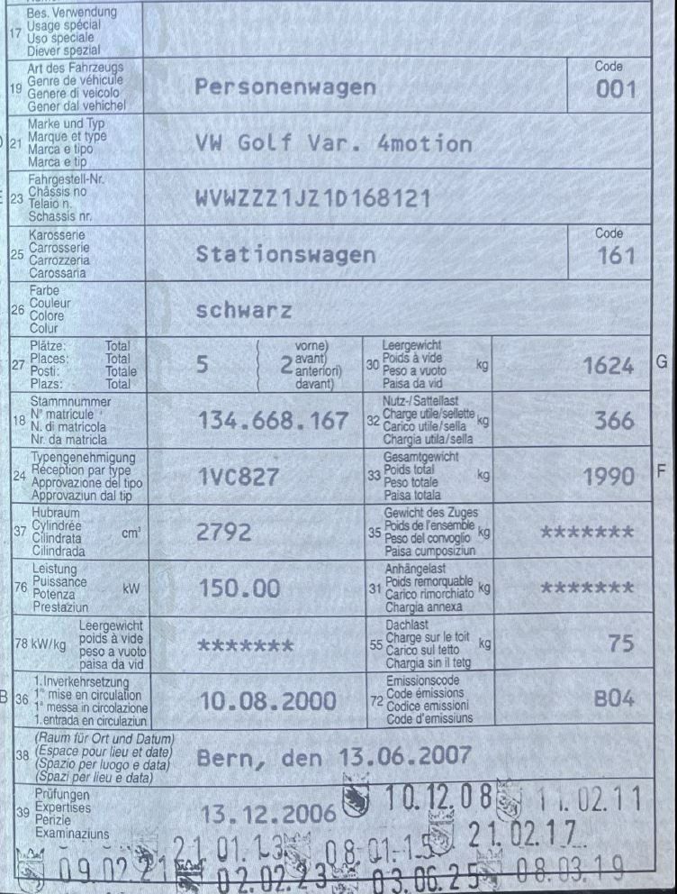 VW Automobili: VW Golf Synchro VR6 – Usato da Liestal venduto da Pergint 8
