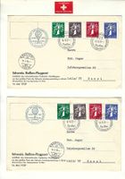 1939, LANDI ZH, 2 FLUGBRIEFE MIT PILOTEN HANDSIGNATUREN +