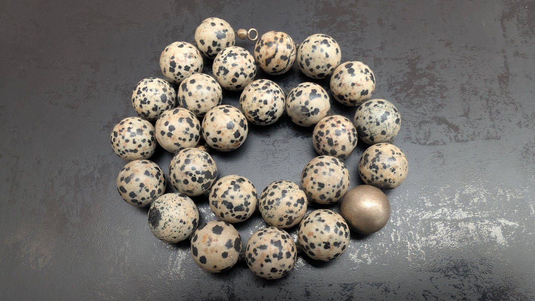 Ketten: Vintage Halskette, Dalmatiner Jaspis & Silber Kugeln – Gebraucht aus Egg b. Zürich von leroy711 2
