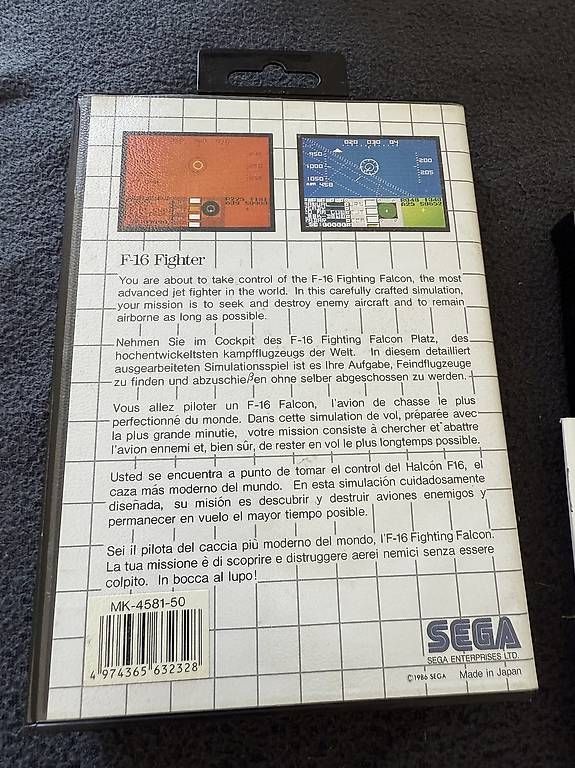 Giochi: F 16 Fighter für Sega Master System – Usato da Bäch SZ venduto da Retroandy 1