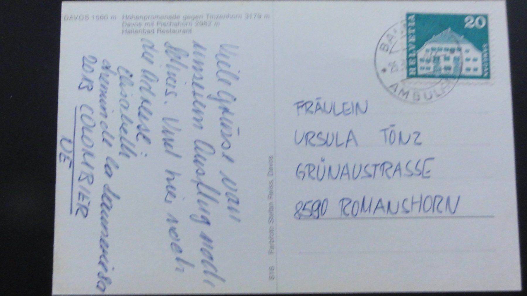 Cartoline postali: Antike Postkarte Davos – Usato da Abtwil SG venduto da mutts1 1