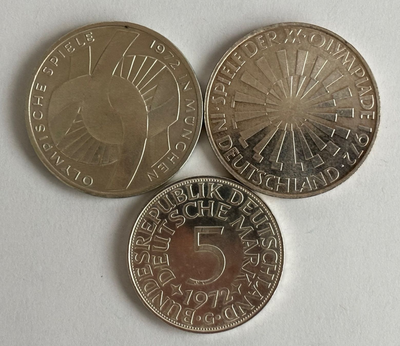 Tutti le monete: 3 Münzen Deutsche Mark 1972 silber 625 – Usato da Esslingen venduto da Danielp 1