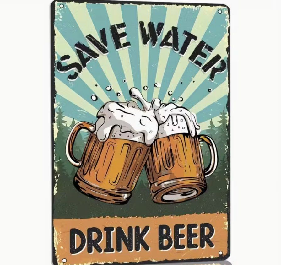 Insegne: Blechschild save water - drink beer 30x20cm – Nuovo e nell'imballaggio originale da Dintikon venduto da Vexi
