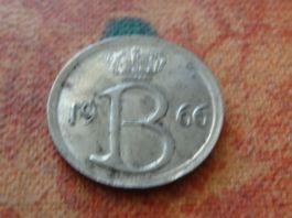 BELGIQUE  25  Centimes  1966  (P)