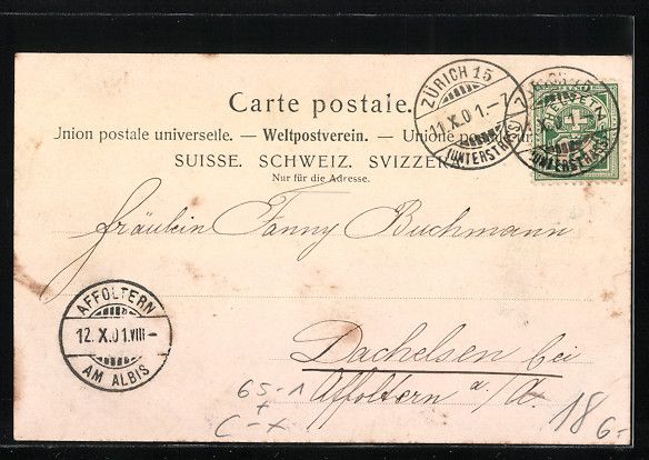 Cartoline postali: AK Zürich, Bahnhofsplatz, 1901 – Usato da Berlin venduto da bartko-reher 1