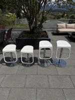 Barhocker weiss Chrom 4 Stück