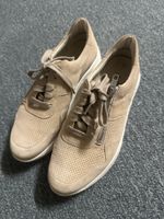 Damen Sneaker beige mit Reissverschluss 