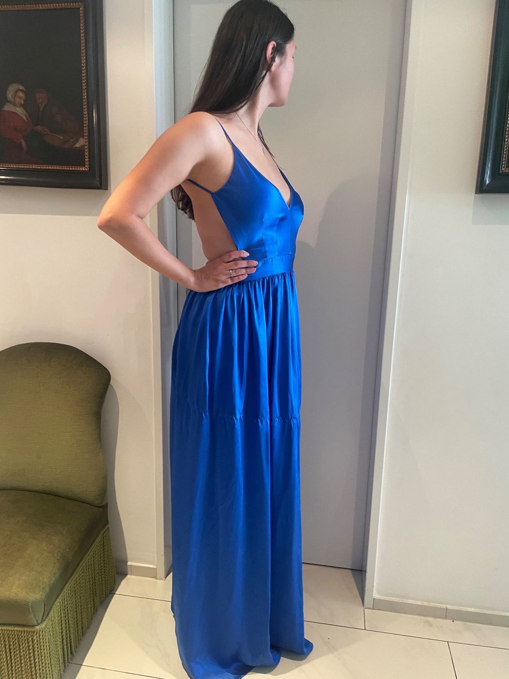 Kleider: Langes Abend-/Cocktailkleid in blau Aus Seide – Neu (gemäss Beschreibung) aus Au ZH von Daiga