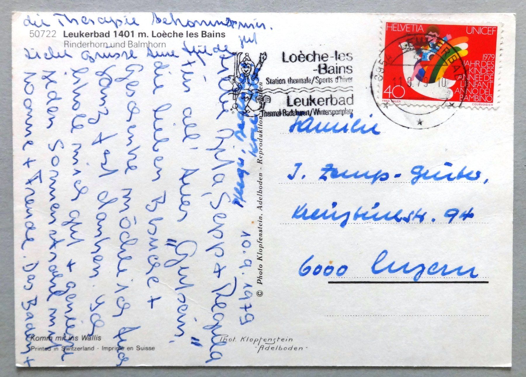 Cartoline postali: Leukerbad 1401 m, Loèche les Bains – Usato da Fétigny venduto da Billy2miny 1