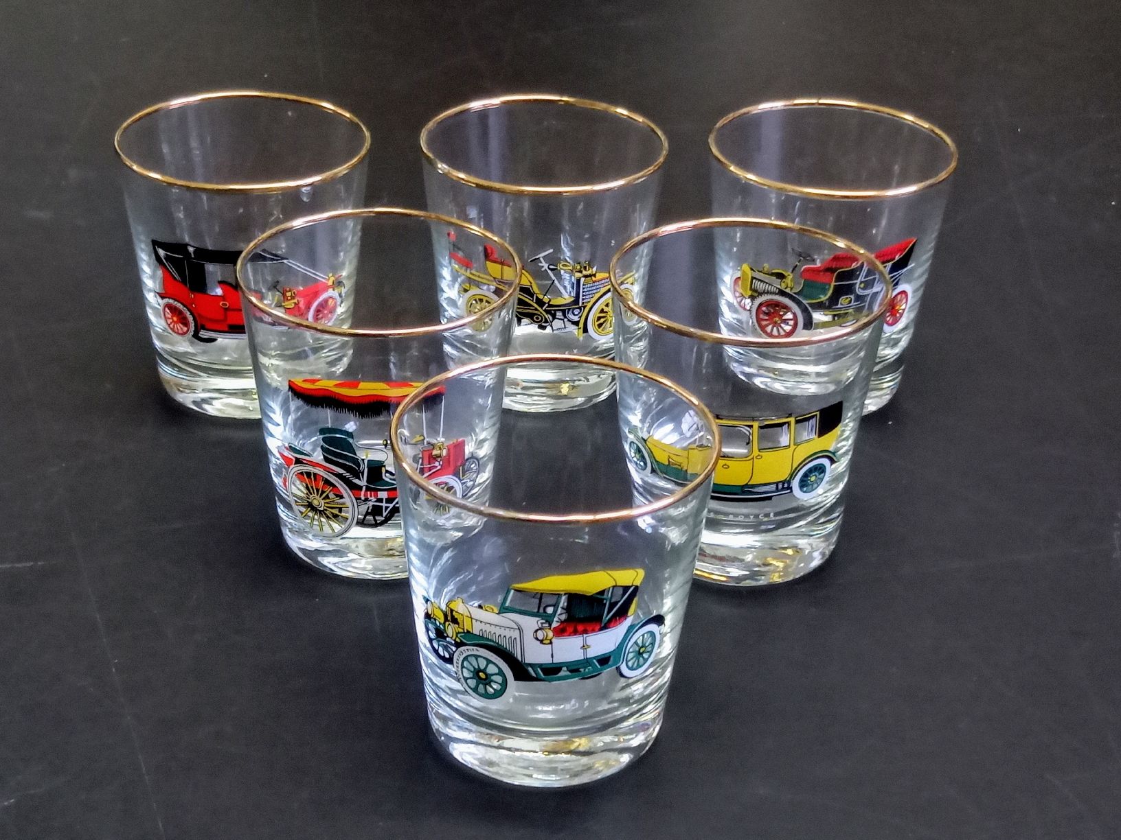 Bicchieri: 6 Whiskygläser - Scotch Gläser - Oldtimer - Goldrand – Usato da Reiden venduto da Zofi-Brocki