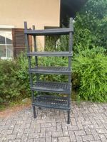 Regal aus schwarzem Kunststoff, 4 Ebenen, stapelbar