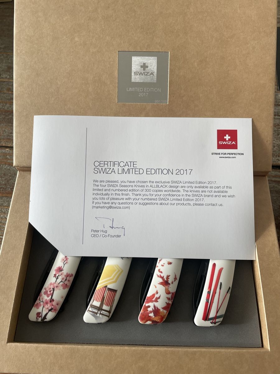 Coltelli tascabile: Swiza Limited 4 Jahreszeiten – Nuovo e nell'imballaggio originale da Heitenried venduto da Alpuchalb