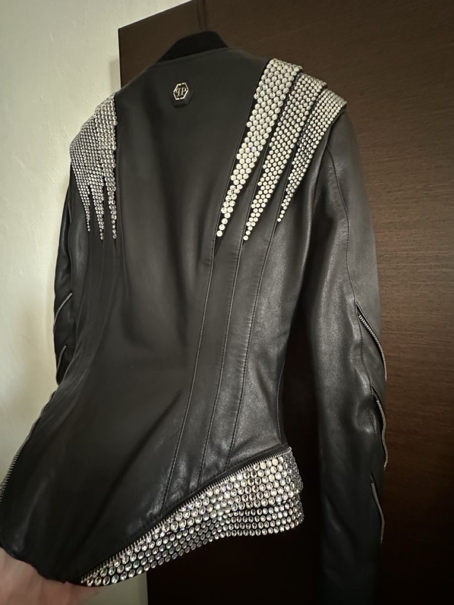 Philipp Plein Giacche: Philipp Plein Lederjacke Crystal Gr. M mit Strass – Nuovo e nell'imballaggio originale da Jonen venduto da dibbern 5