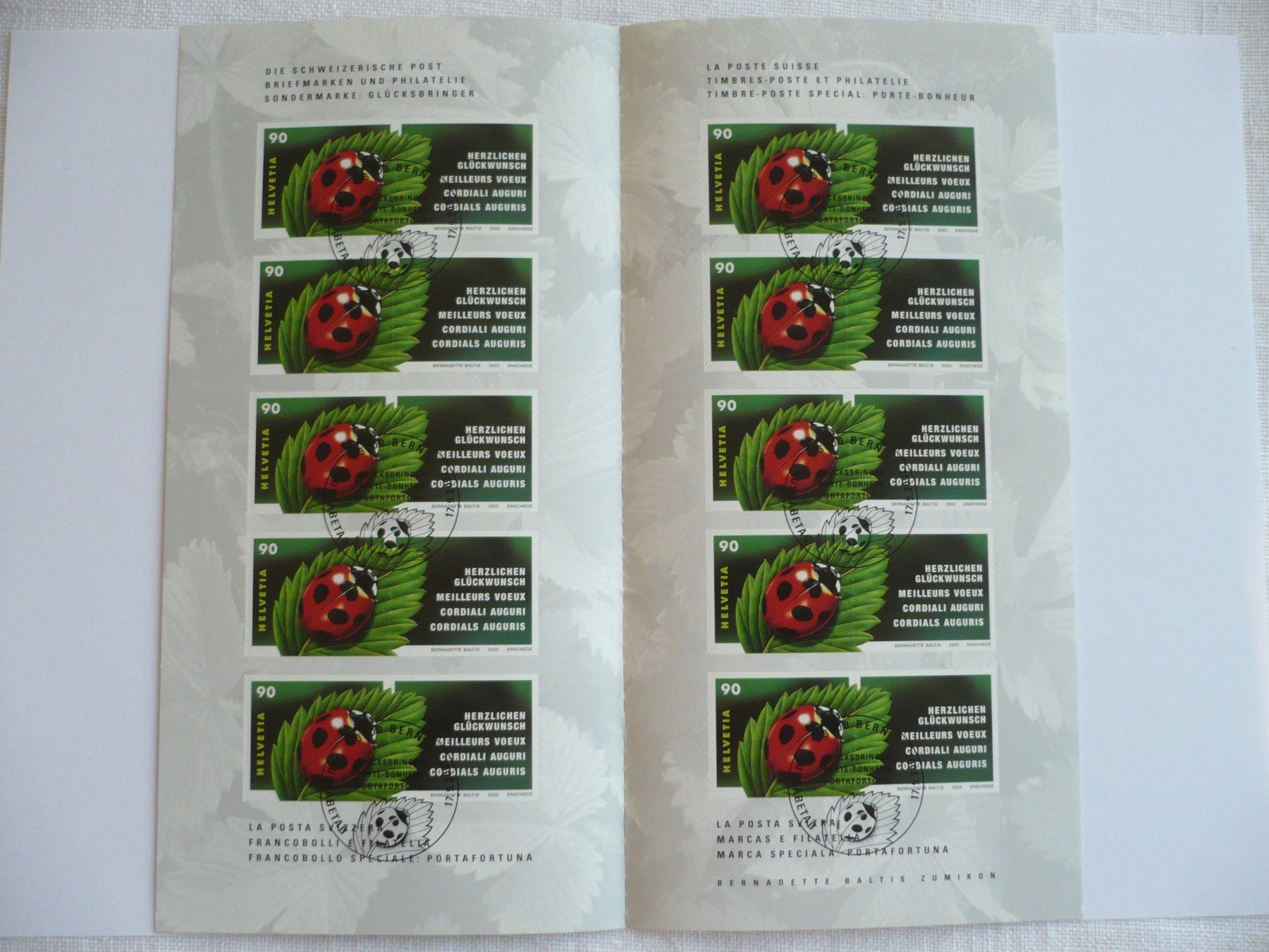 Tous les timbres: 2002 Markenheft "Glücksbringer" ET-gest. SBK 0-107 – D'occasion à Zürich par saltandpepper008