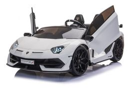 Kinderfahrzeug weiss Lamborghini Aventador SVJ Doppelsitzer