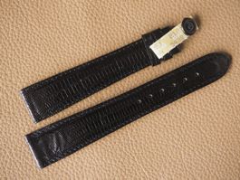 Teju Eidechse Lederband 20mm NOS schwarz extralang Echse XL