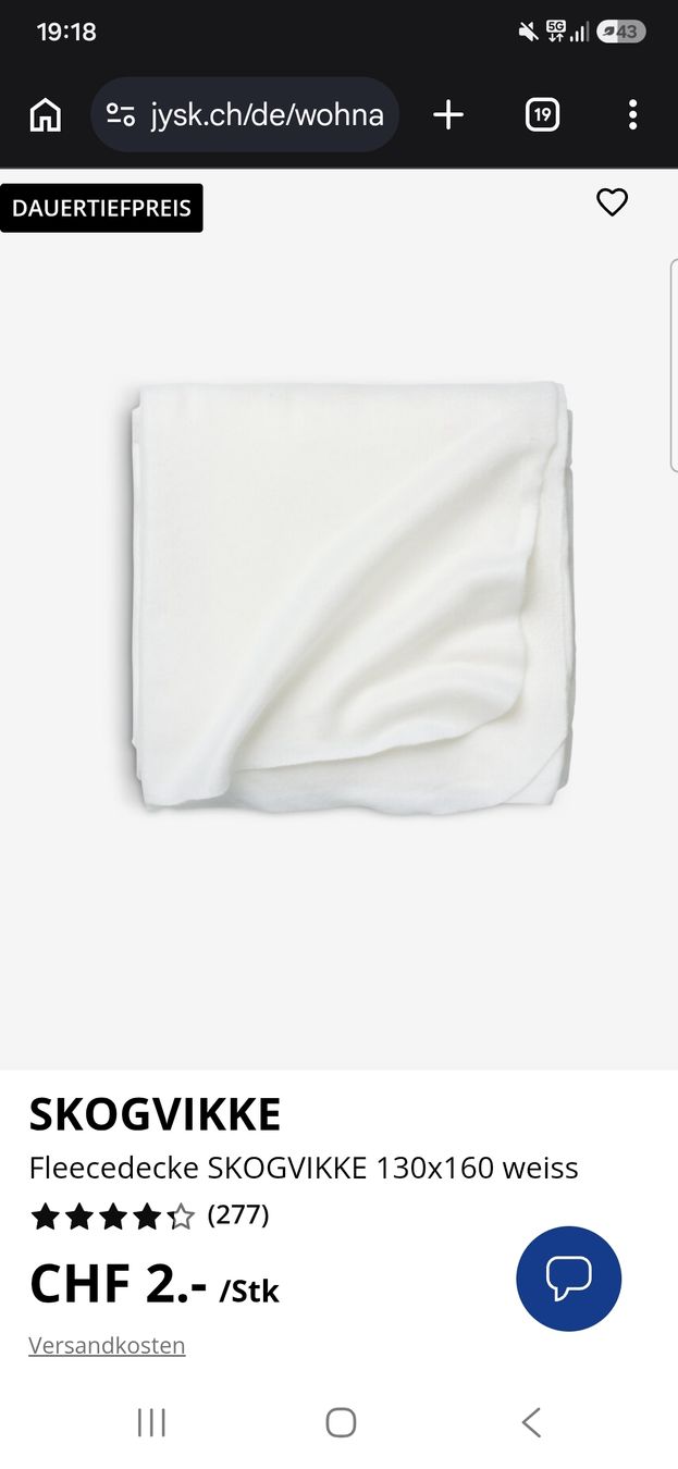 Jysk Coperte: Fleecedecken 26 Stück – Nuovo e nell'imballaggio originale da Seuzach venduto da gerstern 1