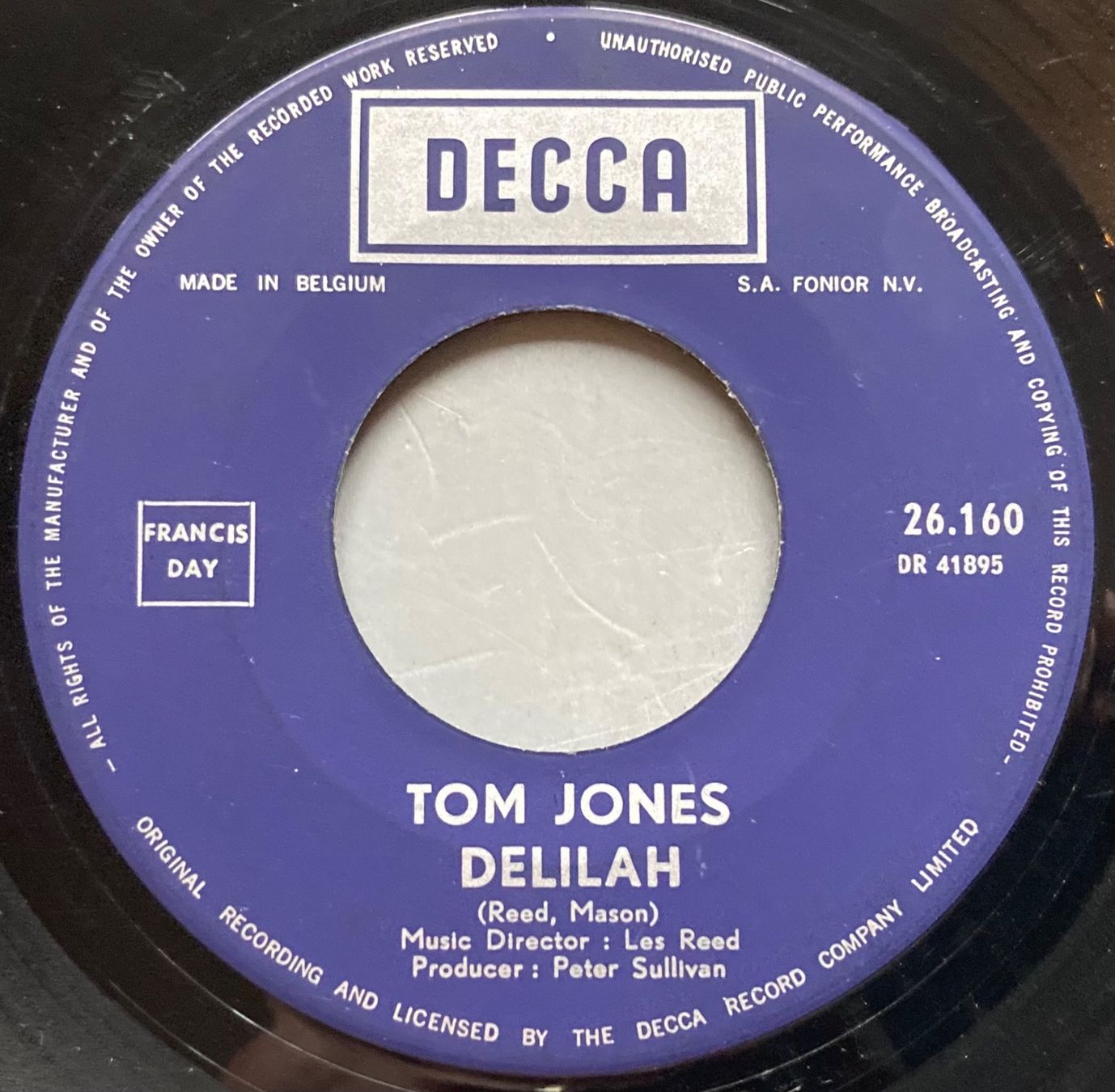 Dischi in vinile: TOM JONES - DELILAH / SMILE – Usato da Poliez-Pittet venduto da Newtown-Records 1