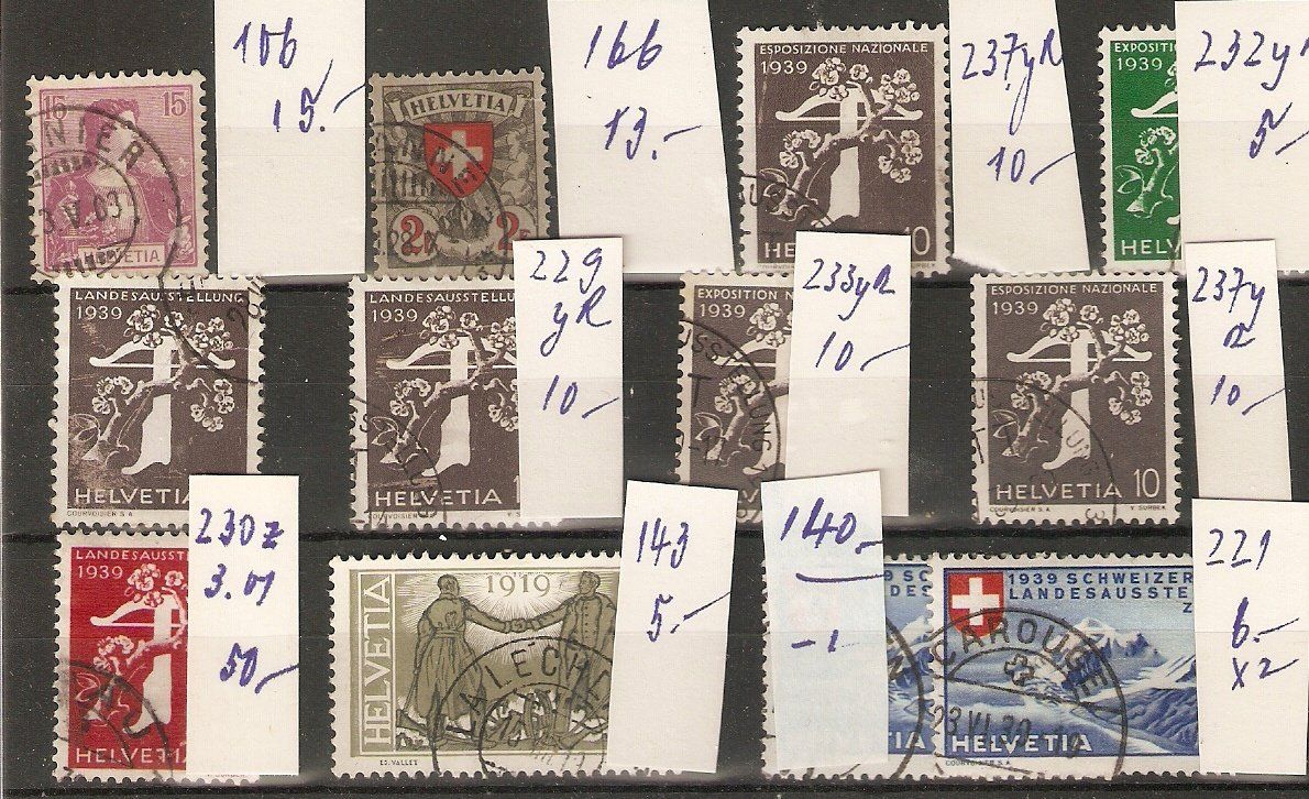 Tutti i francobolli: 12 Werte gut gest. – Usato da Lausanne venduto da Whorvath