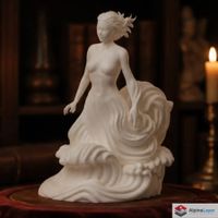 Ocean Goddess Sculpture - Mythical Female Figurine - 3D Prt