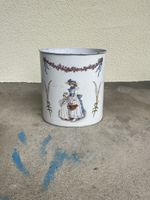 Vaso decorativo vintage in metallo smaltato,Swiss Edition!