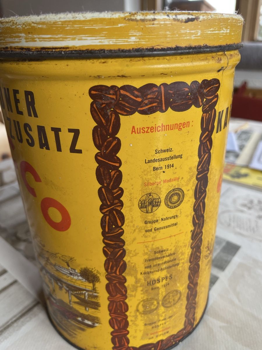 Zuccheriere: Antike Kaffeedose 21cm – Usato da Davos Dorf venduto da Erika54 1