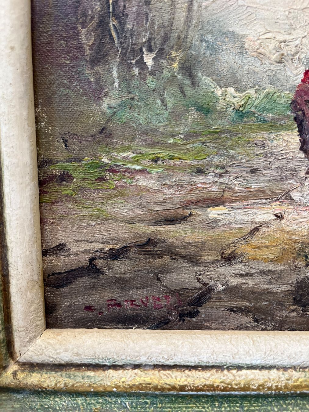 Gemälde: Gemälde / Waldweg signiert Bruzzi?     (ID M406) – Gebraucht aus Gelterfingen von art-and-more 5