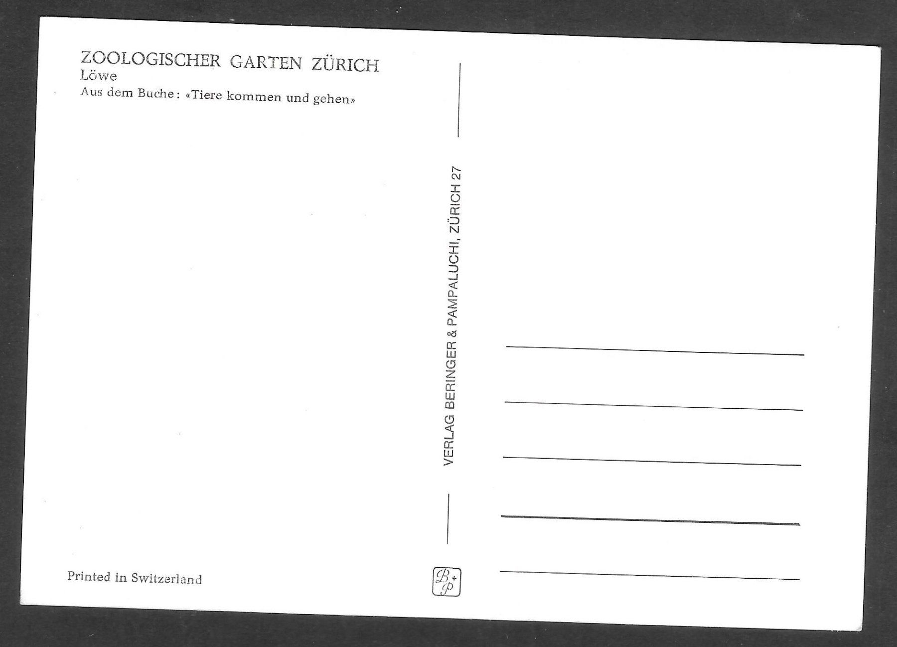 Cartoline postali: Zoologischer Garten Zürich Löwe – Usato da Olten venduto da clotaldi 1