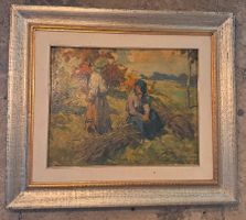 Quadro impressionista raffigurante contadine