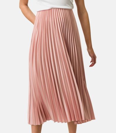 PLISSIERTER MIDIROCK ROSA MANGO
