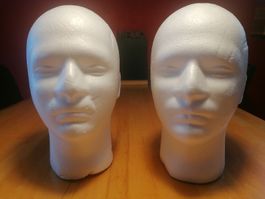 Kopf, Head, Styropor 2 Stück Präsentation  Kopfbedeckungen