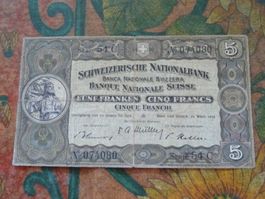 SUISSE  5  Francs  1952  (4080)  Billet