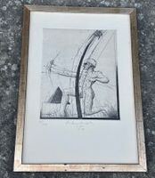Franz Anatol Wyss-Original-Radierung 1976, signiert &gerahmt