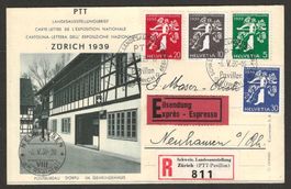1939 : Illustrierter Landi Brief mit Ersttag Stempel