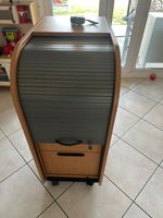 Rollcontainer Holz Nachbildung Rollen Schloss Bucheoptik