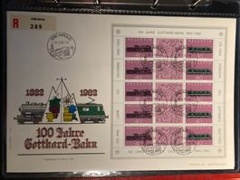 Schweiz 1982 R-FDC 100 J.Gotthardbahn Bogen SSt Airolo
