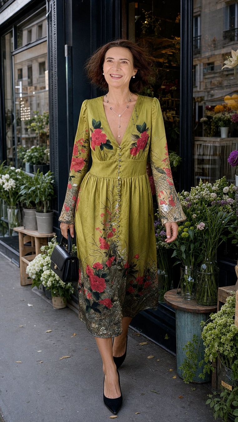 Vestiti: Robe en soie olive – Nuovo (secondo la descrizione) da Fribourg venduto da VictoriaShop7