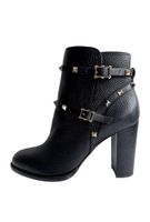 Valentino Garavani, Leder-Boots mit Nieten Gr. 41