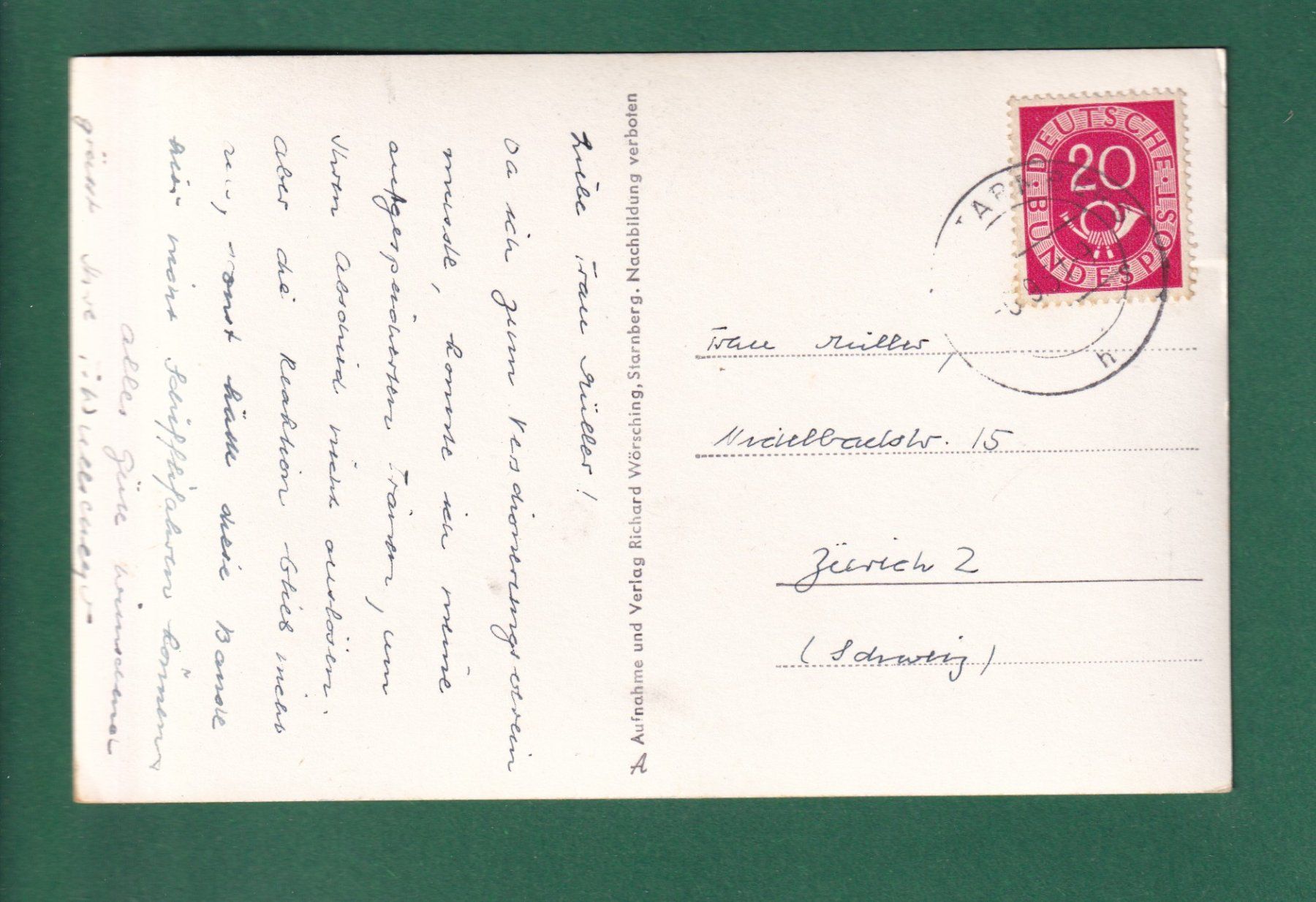 Cartoline postali: STARNBERGERSEE - Boot - 1951 – Usato da Pully venduto da nicecards-shop 1