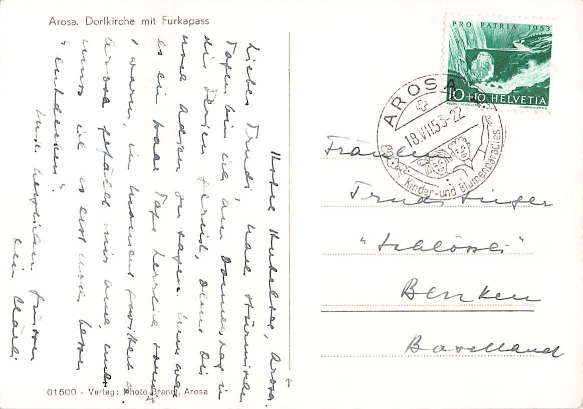 Cartoline postali: NEU: uralte Ansichtskarte AROSA 1953, ab 1.-- – Usato da Lufingen venduto da SchnaeppliCorner 1