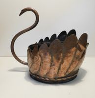Kupfer Schwan Blumenübertopf - 60/70er jahre