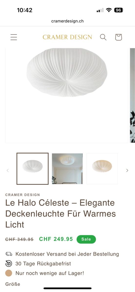 Lampade: Elegant Cramer Design Ceiling Light - Le Halo Céleste – Nuovo e nell'imballaggio originale da Uitikon Waldegg venduto da JanicaGe 2