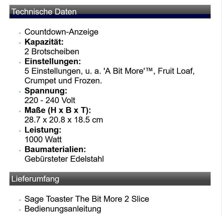 Sage Toaster The Bit More 2 Slice 2Scheiben Edelstahl NEW Kaufen auf
