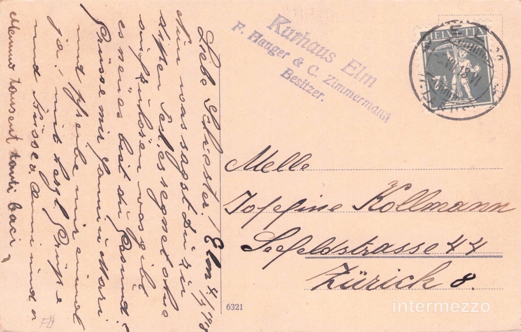 Cartoline postali: Elm GL // 1918 Gesamtansicht – Usato da Basel venduto da intermezzo12 1