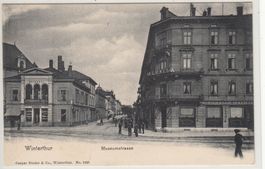 Ak Winterthur Museumsstrasse Und Birhalle Belebt ZH